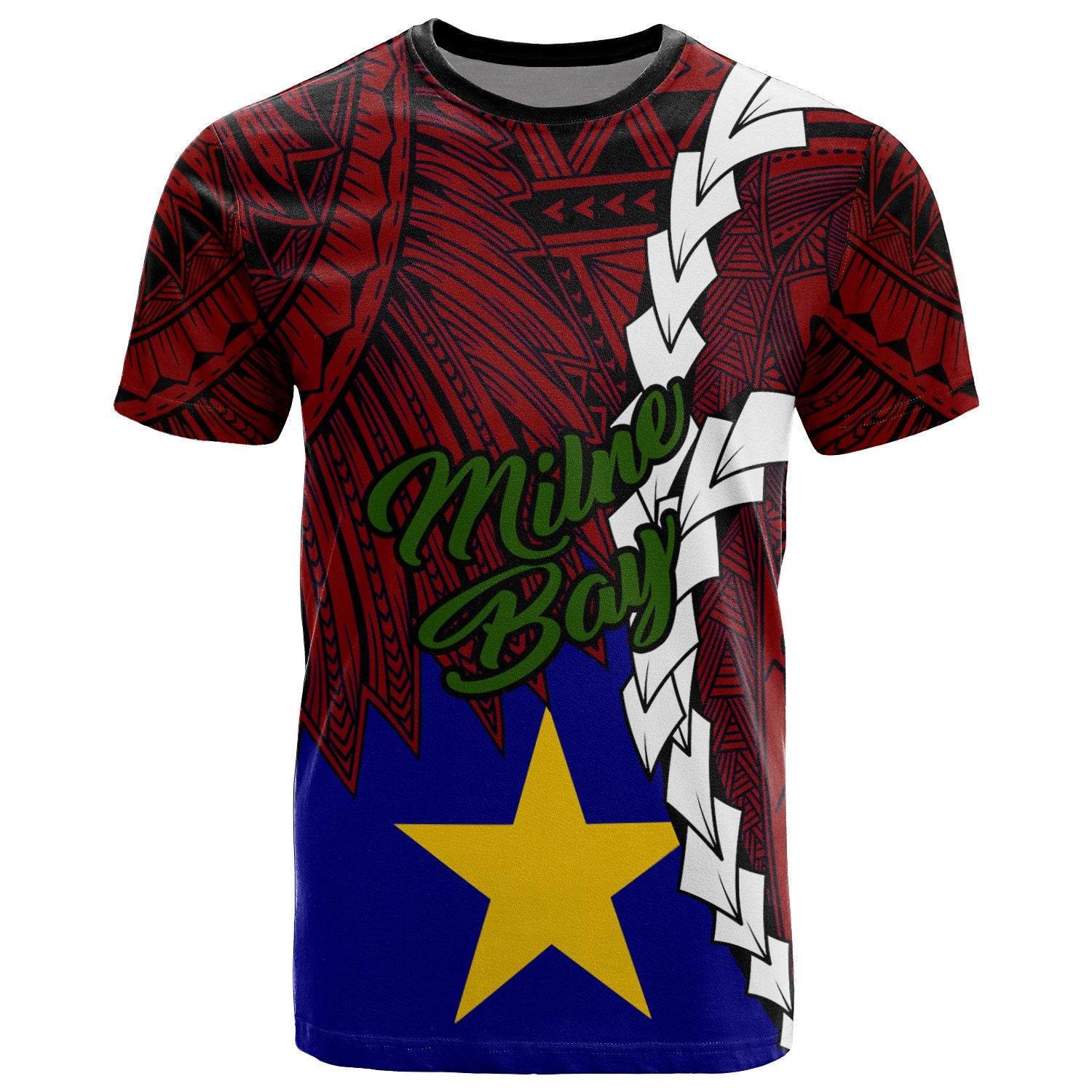 Papua New Guinea Milne Bay Province Polynesian T Shirt Tribal Wave Tattoo Unisex Blue - Polynesian Pride