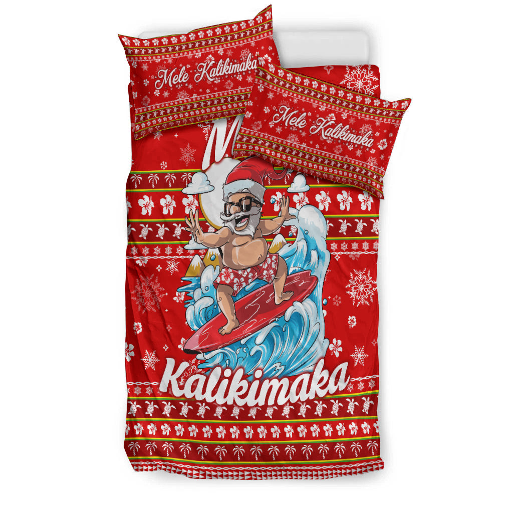 Hawaii Christmas Santas Surf Mele Kalikimaka Bedding Set - LT2 - Polynesian Pride