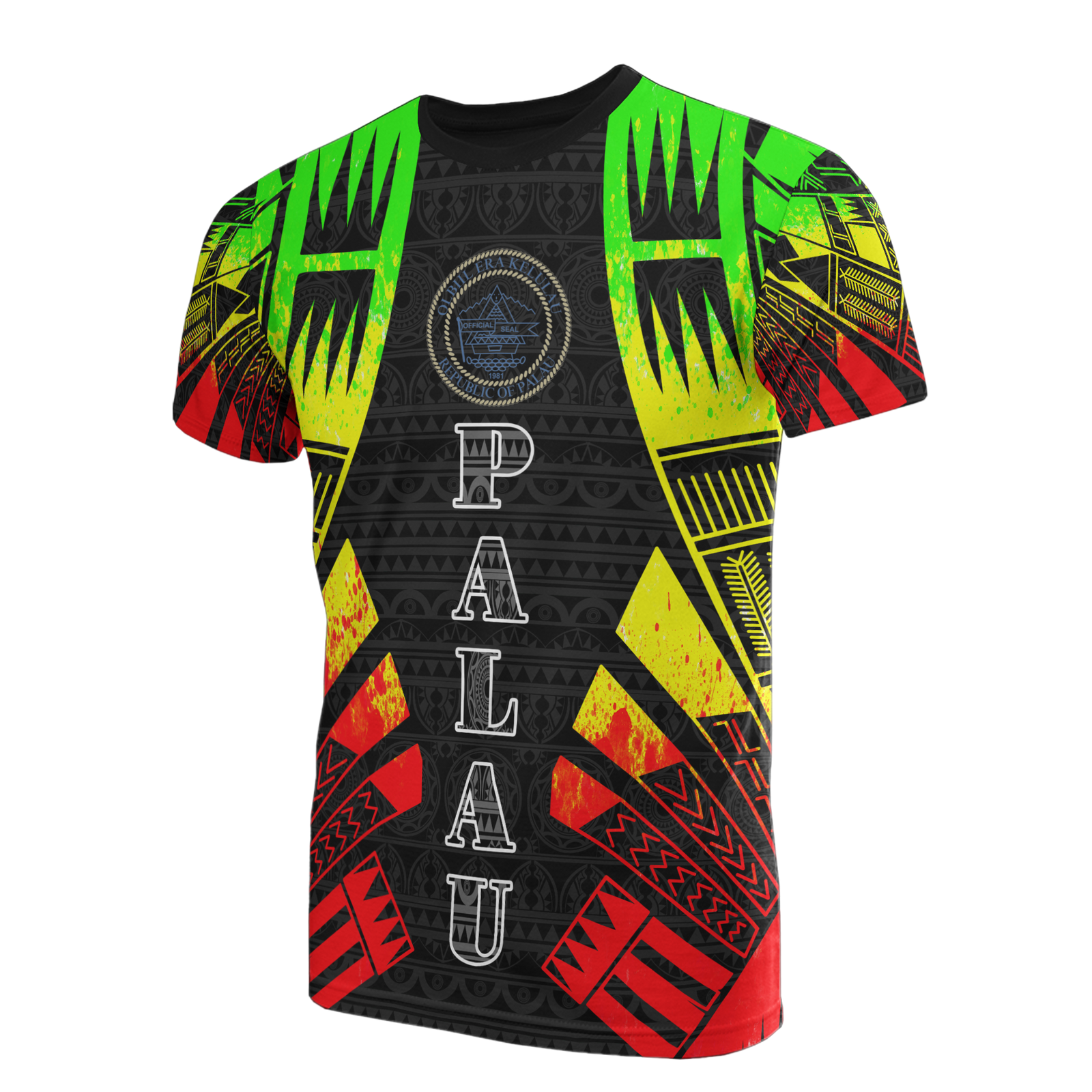 Palau T Shirt Palau Seal Polynesian Tattoo Reggae Style Unisex Reggae - Polynesian Pride