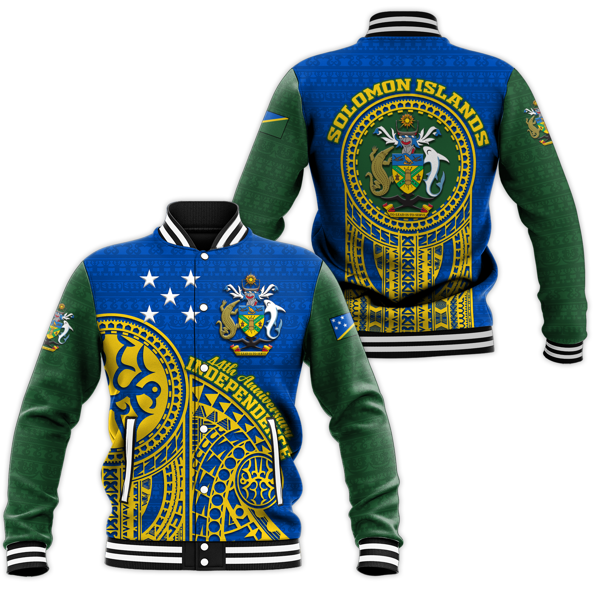 Solomon Islands Independence Anniversary 44th Years Baseball Jacket - LT12 Unisex Blue - Polynesian Pride