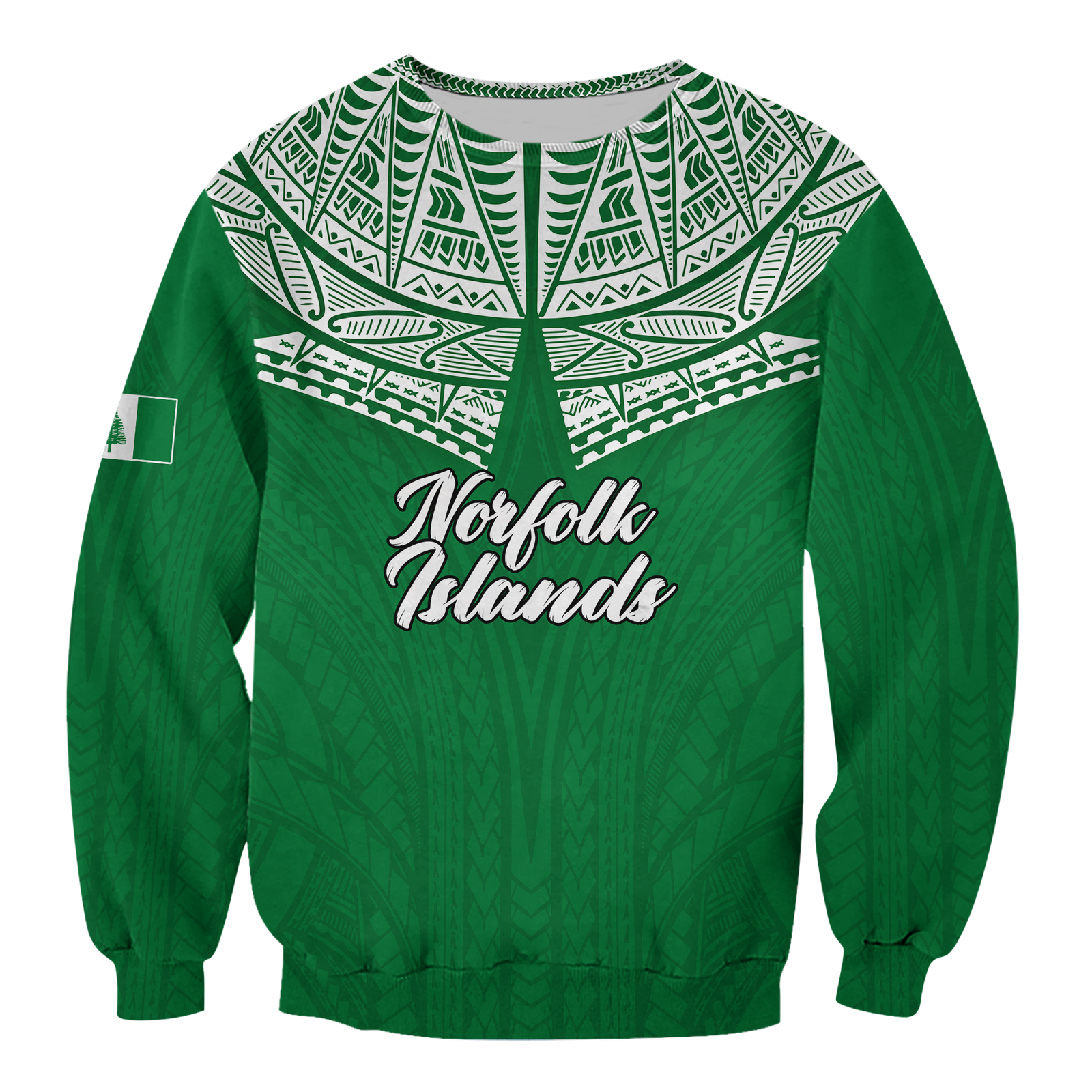 Norfolk Islands Pine Tree Sweatshirt - LT12 Unisex Green - Polynesian Pride