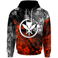 Polynesian Hawaii Kanaka Maoli Hoodie Vintage Polynesian Style Unisex Red - Polynesian Pride