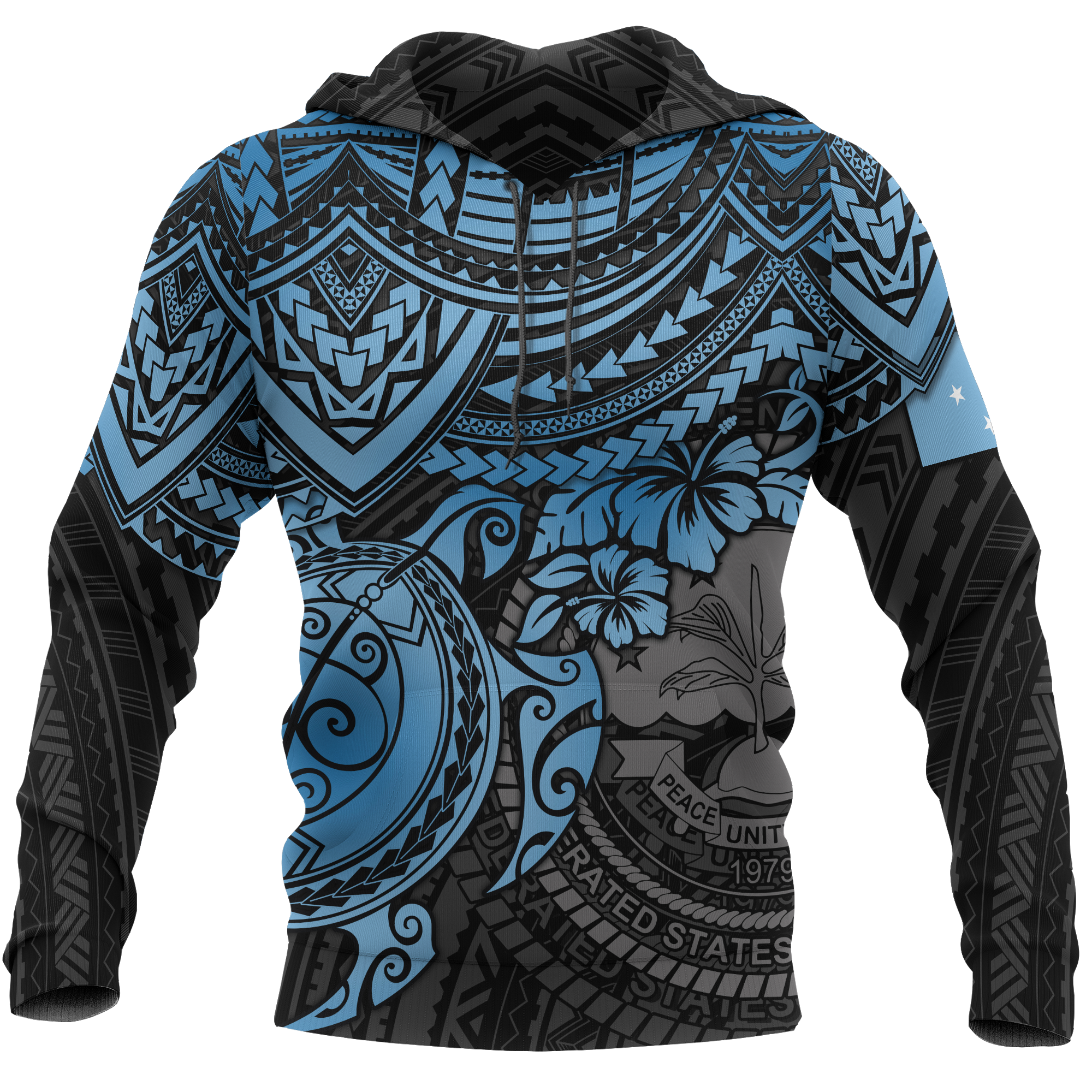 Federated States of Micronesia Hoodie Blue Turtle Unisex BLUE - Polynesian Pride