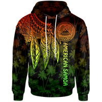 American Samoa Hoodie Polynesian Wings (Reggae) Unisex Reggae - Polynesian Pride