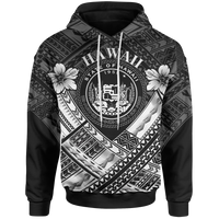 Hawaii Hoodie White Seal Polynesian Patterns Unisex White - Polynesian Pride