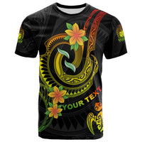 Samoa Custom T Shirt Reggae Plumeria Flowers with Spiral Patterns Unisex Art - Polynesian Pride