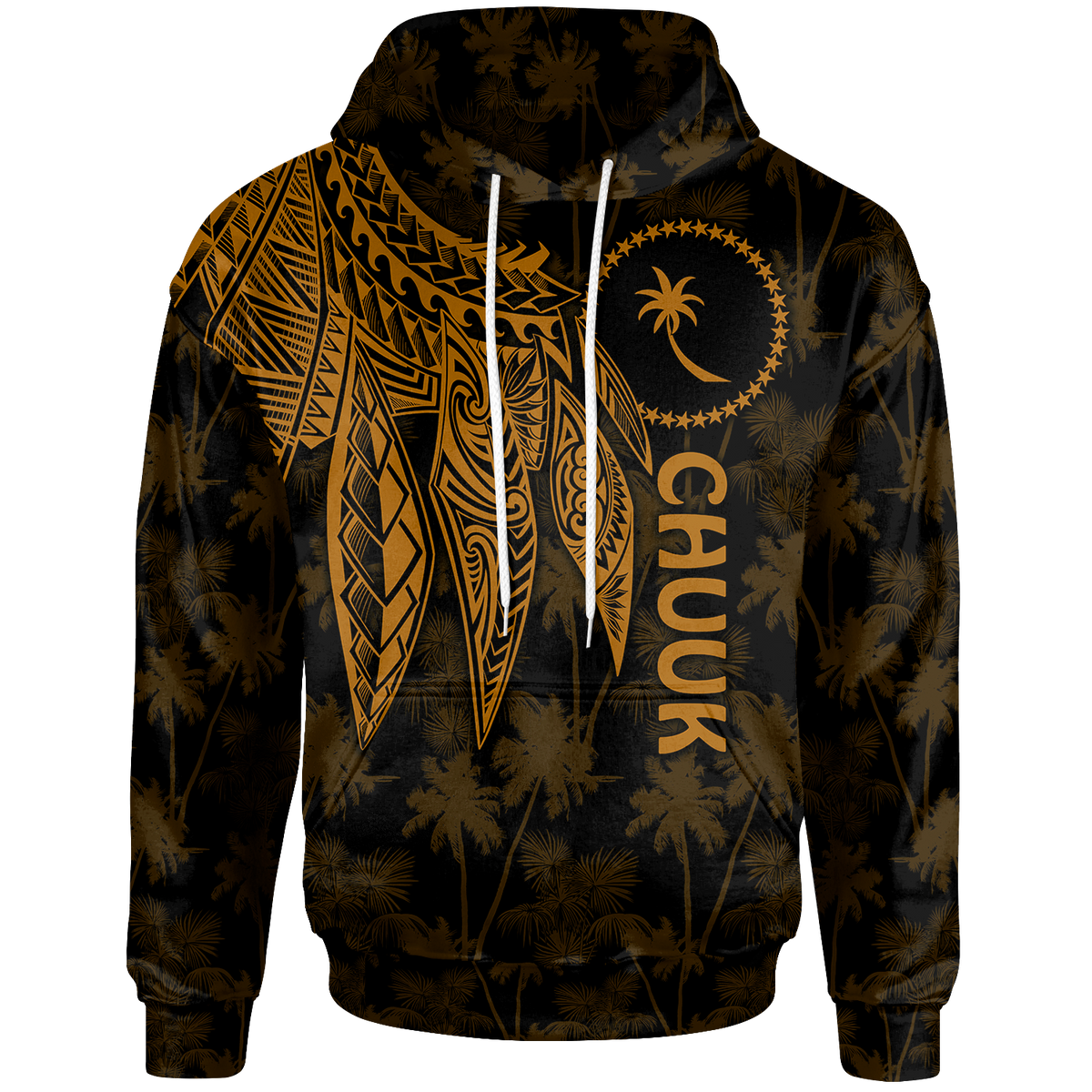 Chuuk Hoodie Polynesian Wings (Golden) Unisex Golden - Polynesian Pride