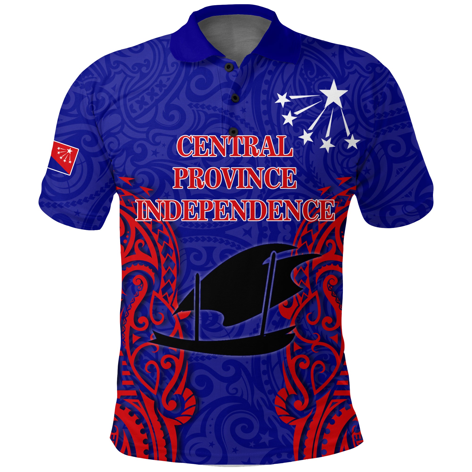 Papua New Guinea Central Province Independence Pride Polo Shirt LT12 Unisex Blue - Polynesian Pride