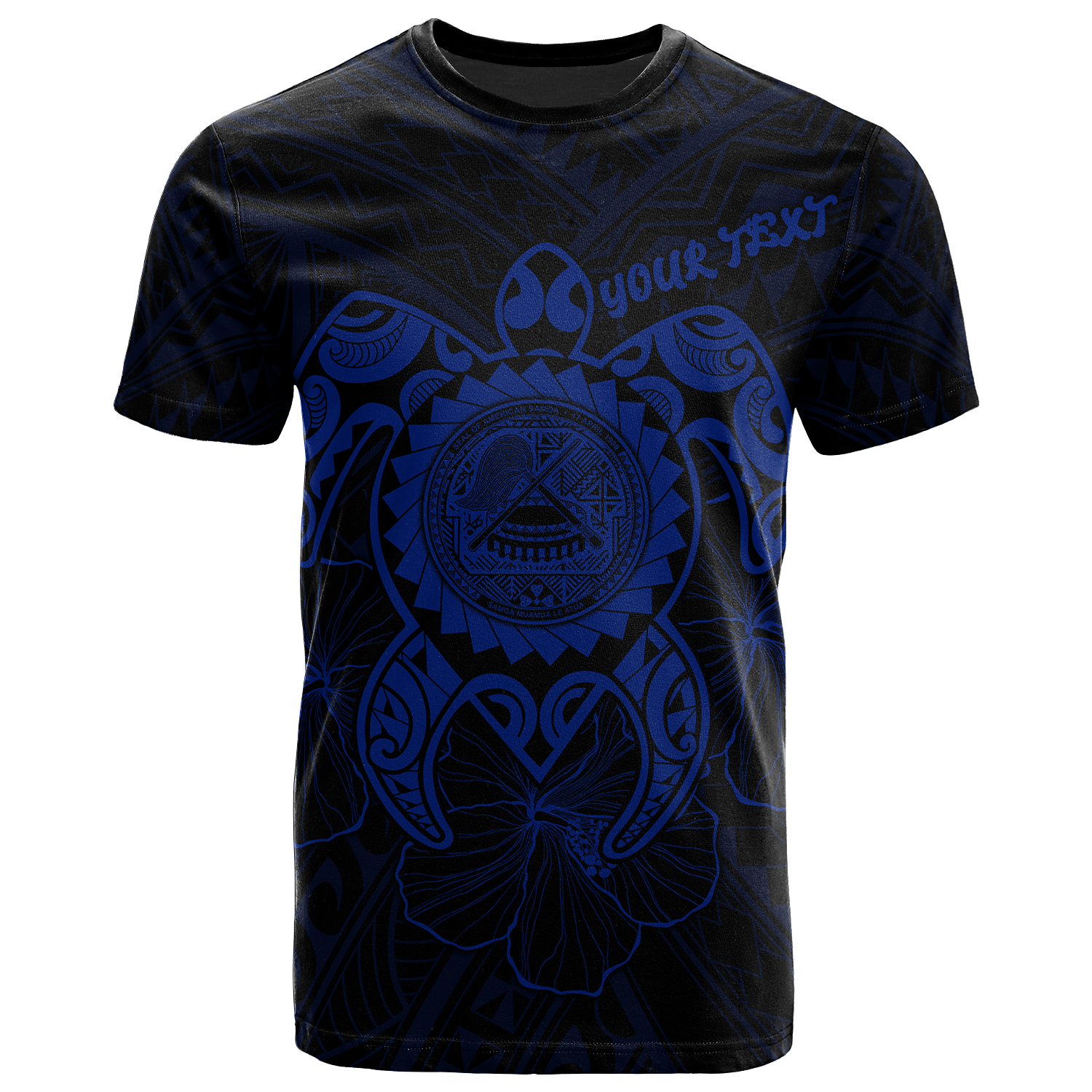 American Samoa Polynesian Custom T Shirt Vintage Polynesian Turtle (Blue) Unisex Blue - Polynesian Pride