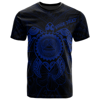 American Samoa Polynesian Custom T Shirt Vintage Polynesian Turtle (Blue) Unisex Blue - Polynesian Pride