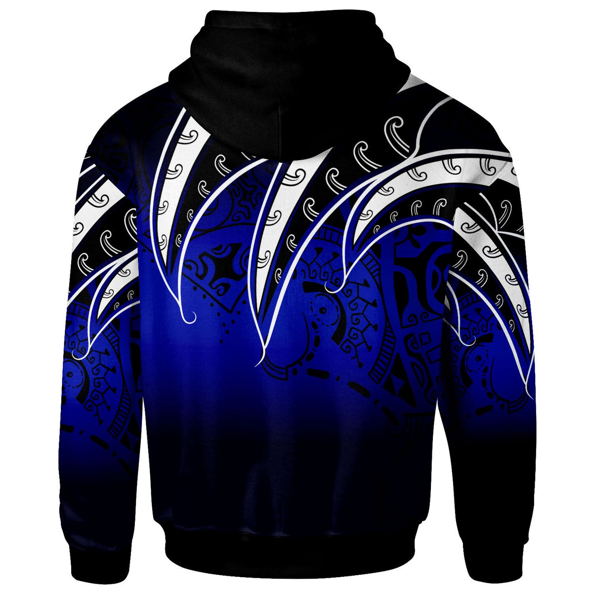 New Caledonia Hoodie Tropical Leaf Gradient Blue Style - Polynesian Pride