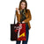 Tokelau Polynesian Tote Bag - Coat Of Arm With Hibiscus Tote Bag One Size Red - Polynesian Pride