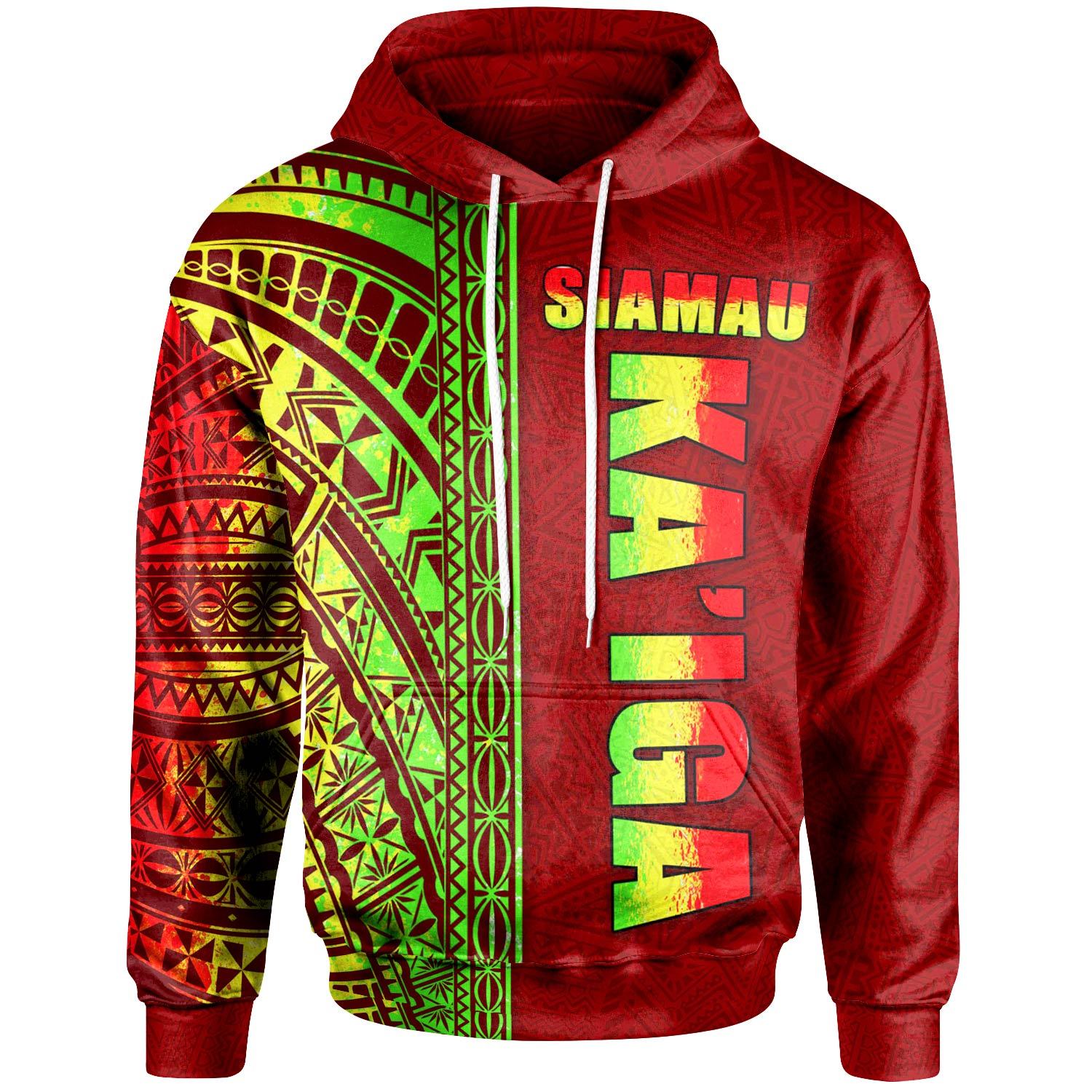 Polynesian Custom Hoodie Red SIAMAU Unisex RED - Polynesian Pride