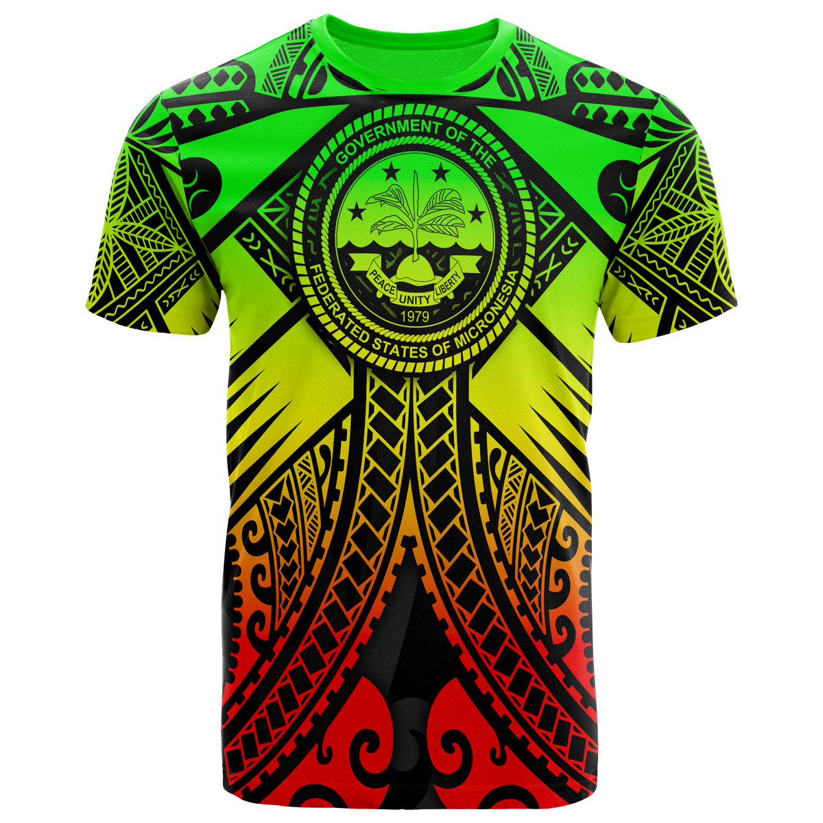 FSM T Shirt Reggae Seal with Polynesian Tattoo Unisex Reggae - Polynesian Pride