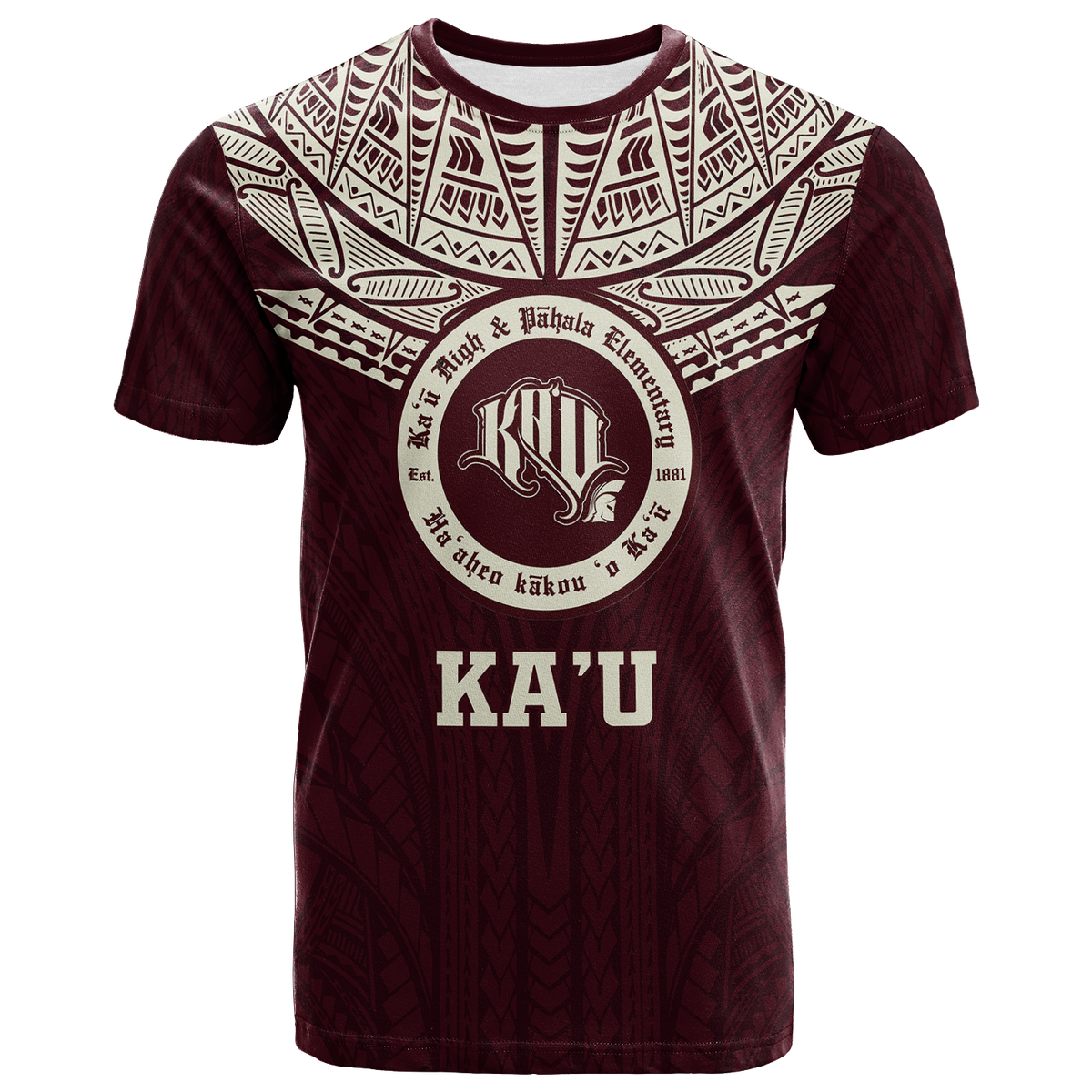 Hawaii Kau High & Pahala Elementary School Pride T Shirt LT12 Unisex Red - Polynesian Pride