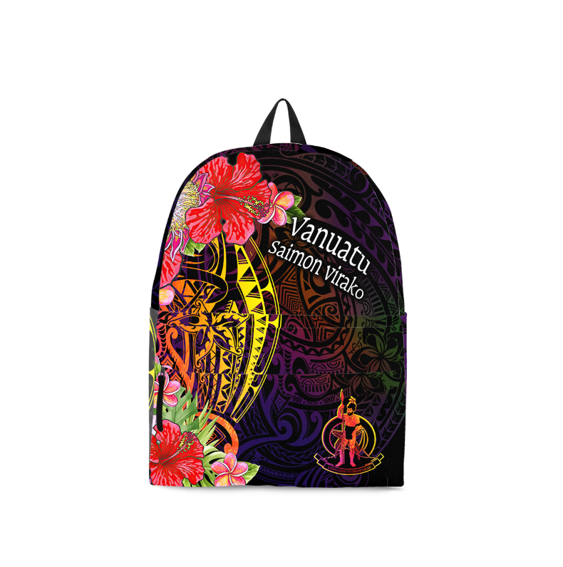 Vanuatu Backpack - Tropical Hippie Style Saimon virako - RLT12 Black - Polynesian Pride