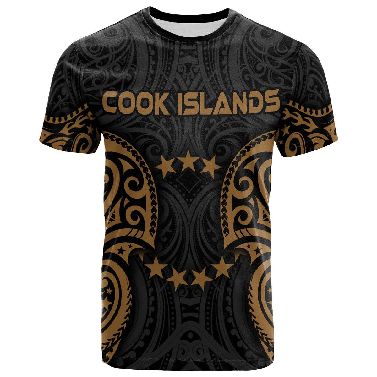 Cook Islands Polynesian T Shirt Cook Islands Spirit Gold Unisex Gold - Polynesian Pride
