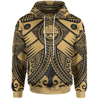 FSM Hoodie Gold Seal with Polynesian Tattoo Unisex Gold - Polynesian Pride