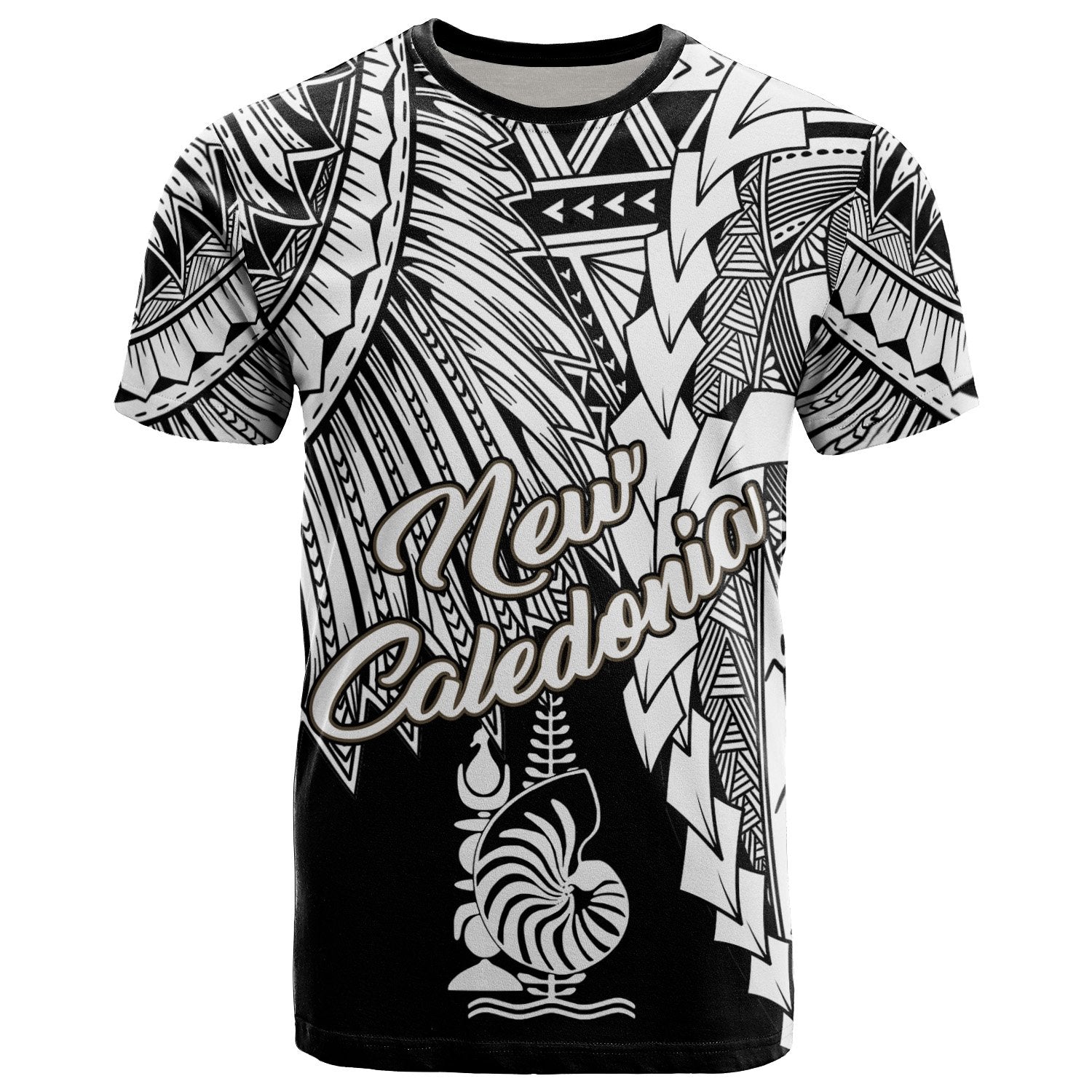 New Caledonia Polynesian T Shirt Tribal Wave Tattoo White Unisex White - Polynesian Pride
