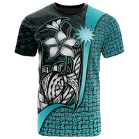 Nauru Polynesian T Shirt Turquoise Turtle with Hook Unisex TURQUOISE - Polynesian Pride