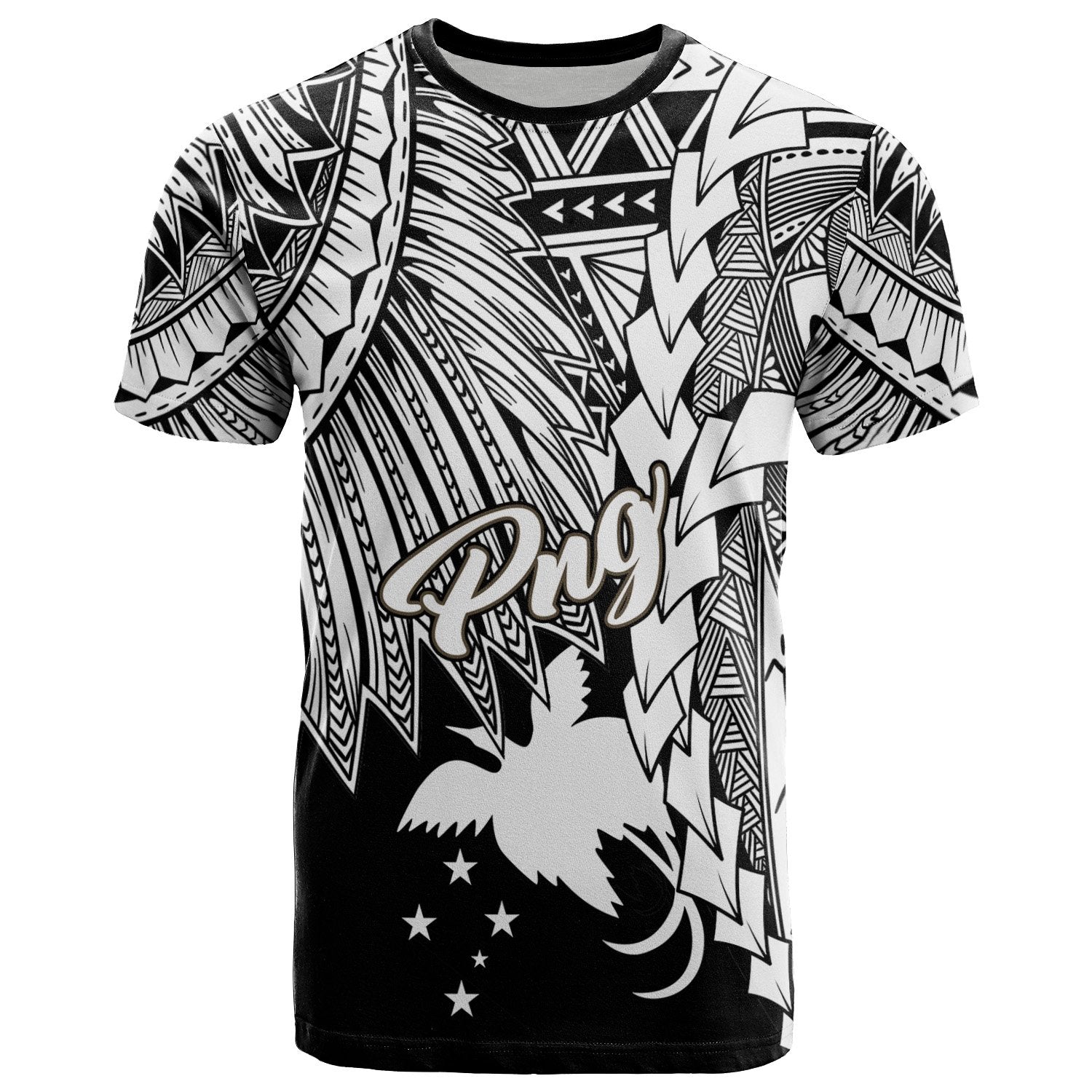 Papua New Guinea Polynesian T Shirt Tribal Wave Tattoo White Unisex White - Polynesian Pride