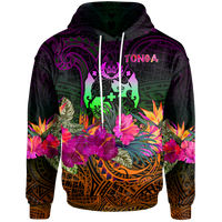 Tonga Polynesian Hoodie Summer Hibiscus Unisex Reggae - Polynesian Pride