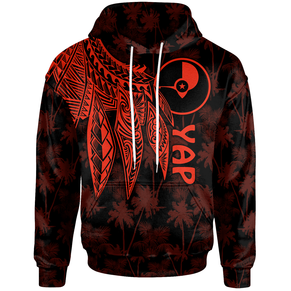 Yap Hoodie Polynesian Wings (Red) Unisex Red - Polynesian Pride