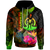 Vanuatu Polynesian Hoodie Hibiscus and Banana Leaves Unisex Reggae - Polynesian Pride
