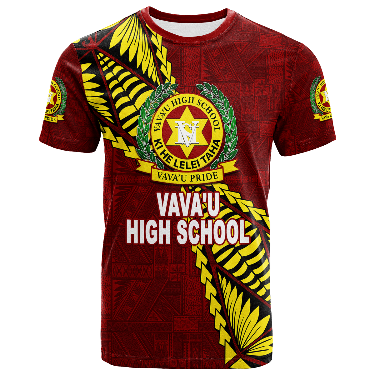 Tonga Vavau High School Tongan Patterns T Shirt LT12 Unisex Red - Polynesian Pride