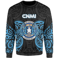 Northern Mariana Islands Polynesian Sweater - Spirit Style Blue Unisex Blue - Polynesian Pride