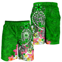 Samoa Men's Shorts - Turtle Plumeria (Green) - Polynesian Pride