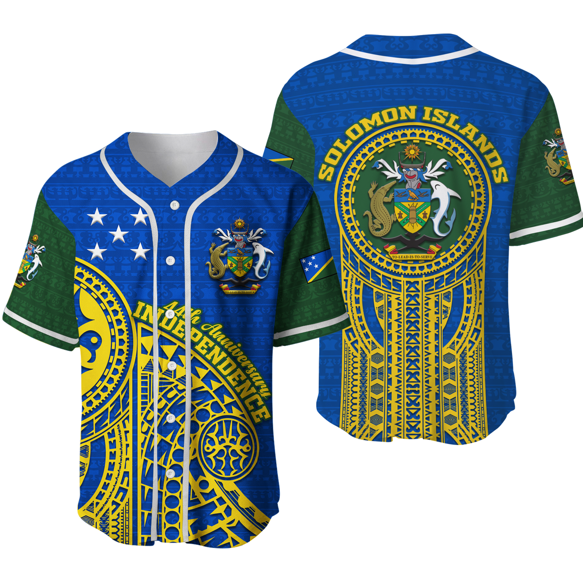 Solomon Islands Independence Anniversary 44th Years Baseball Jersey - LT12 Unisex Green - Polynesian Pride