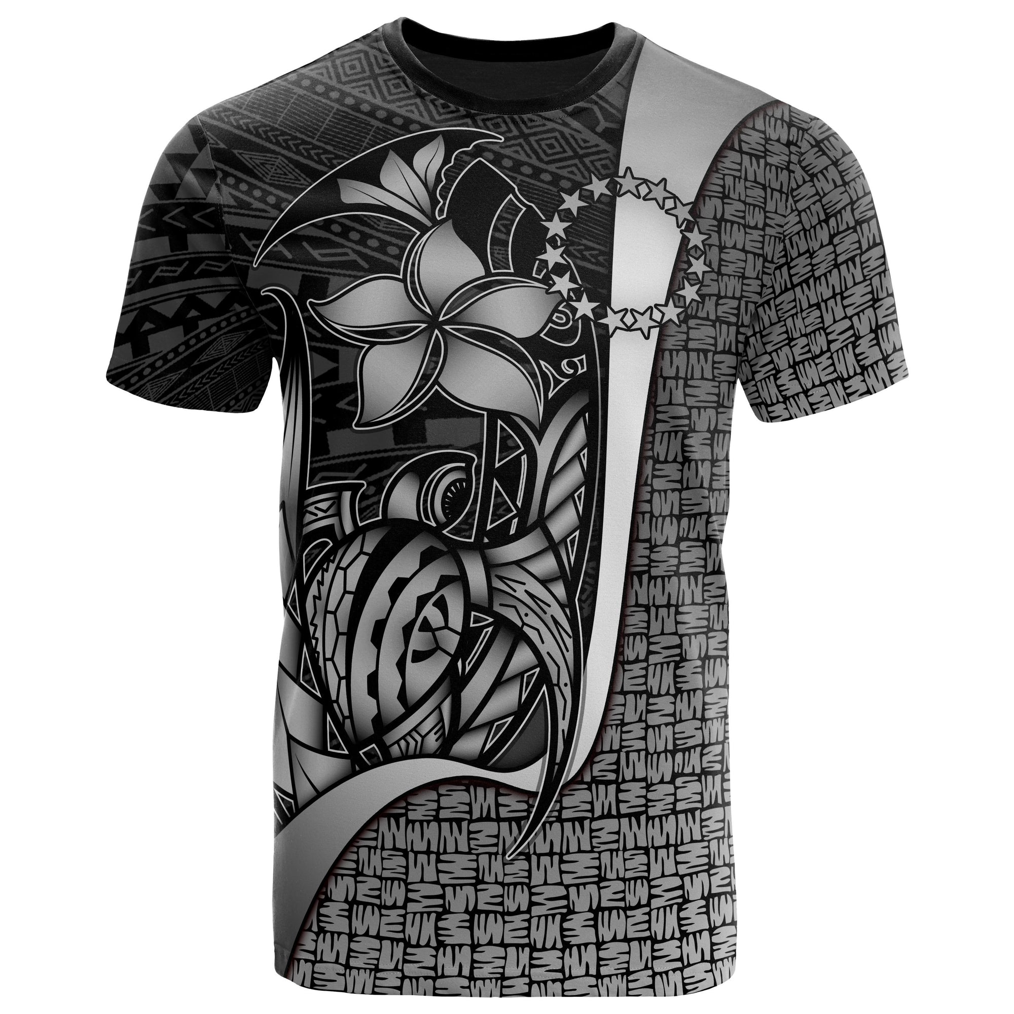 Cook Islands Polynesian T Shirt White Turtle with Hook Unisex WHITE - Polynesian Pride