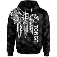 Tonga Hoodie Polynesian Wings (White) Unisex White - Polynesian Pride