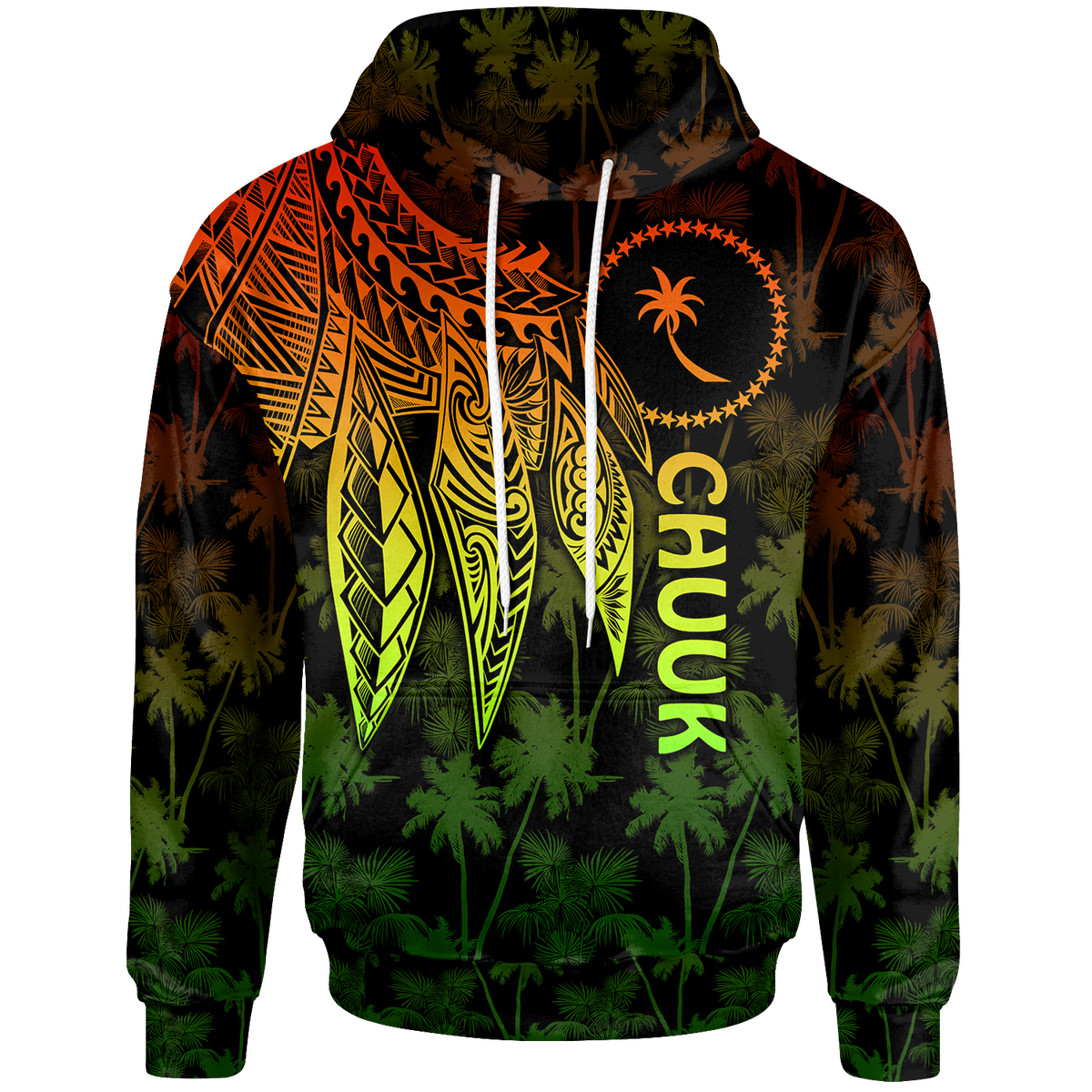 Chuuk Hoodie Polynesian Wings (Reggae) Unisex Reggae - Polynesian Pride