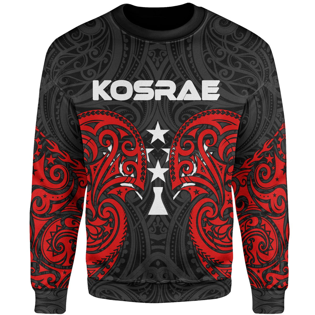 Kosrae Polynesian Sweater - Spirit Style Unisex Black - Polynesian Pride