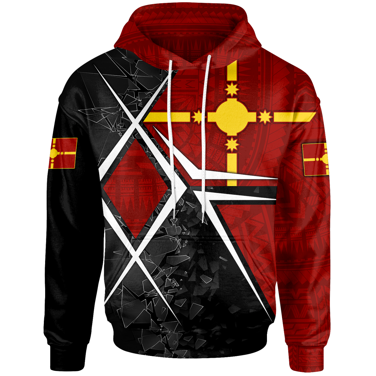 Rotuma Polynesian Hoodie Rotuman Flag Unisex Red - Polynesian Pride