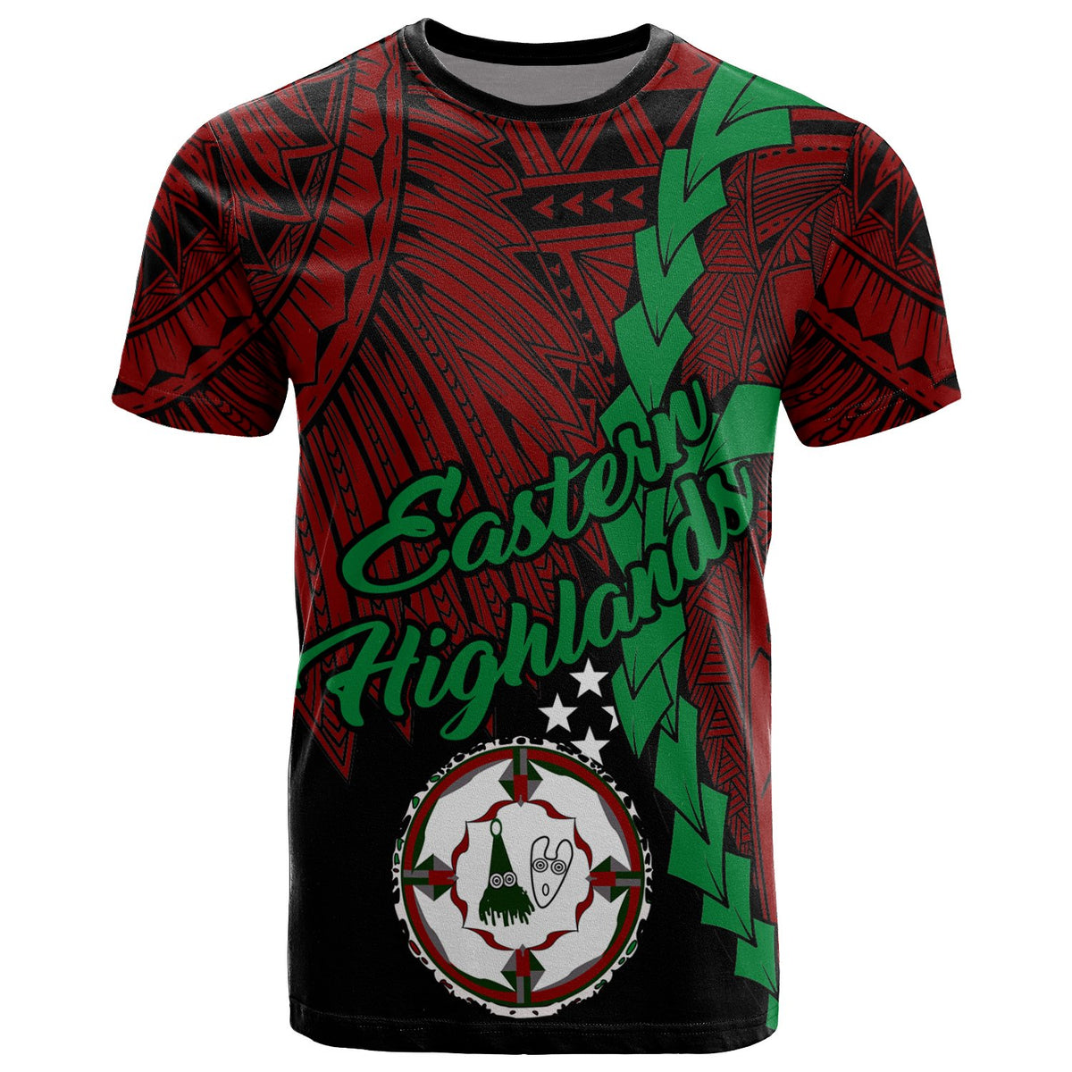 Papua New Guinea East New Britain Province Polynesian T Shirt Tribal Wave Tattoo Unisex RED - Polynesian Pride