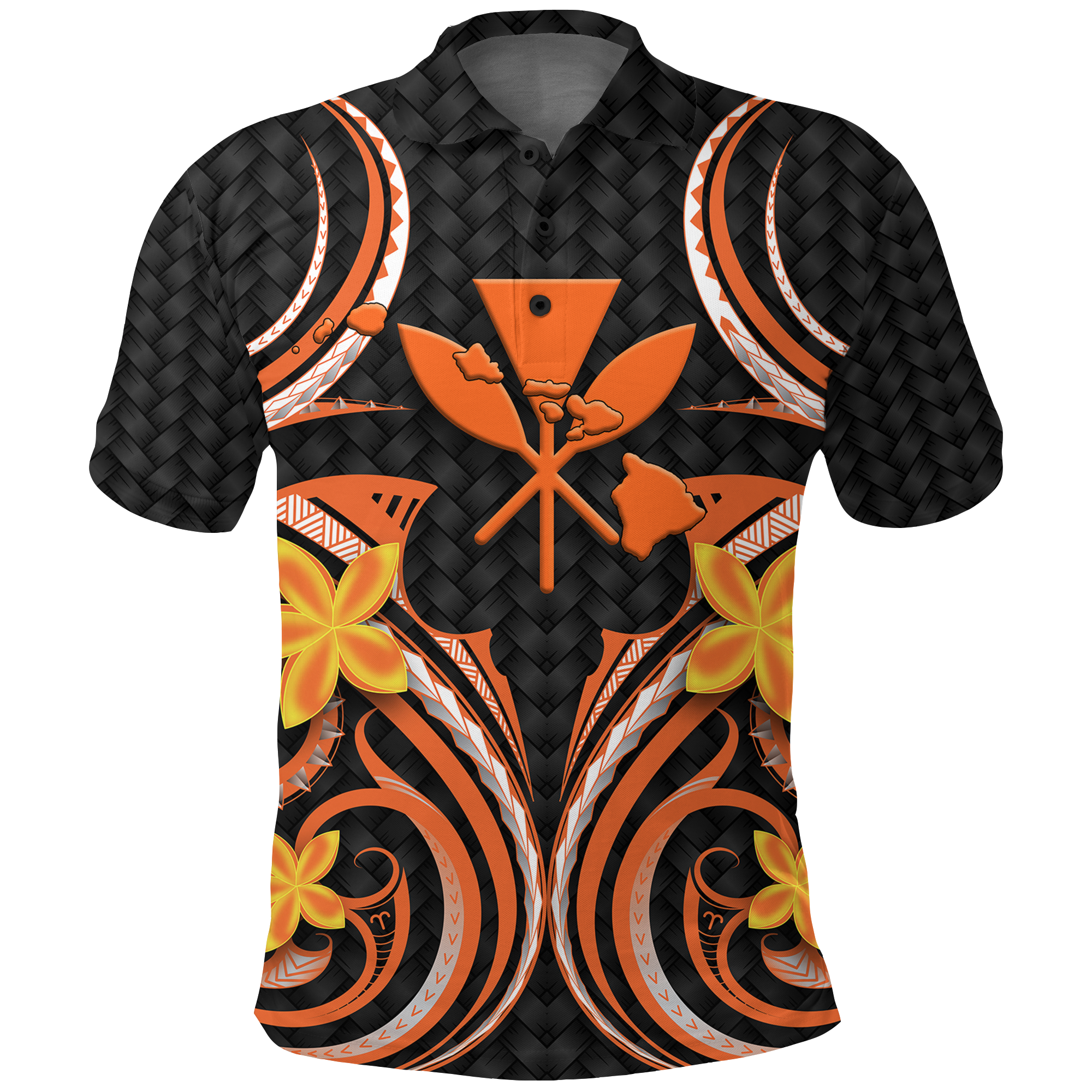 Hawaii Hula Girl Floral Polo Shirt LT12 Unisex Black - Polynesian Pride