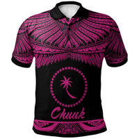 Chuuk Polo Shirt Polynesian Tattoo Pink Version Unisex Pink - Polynesian Pride