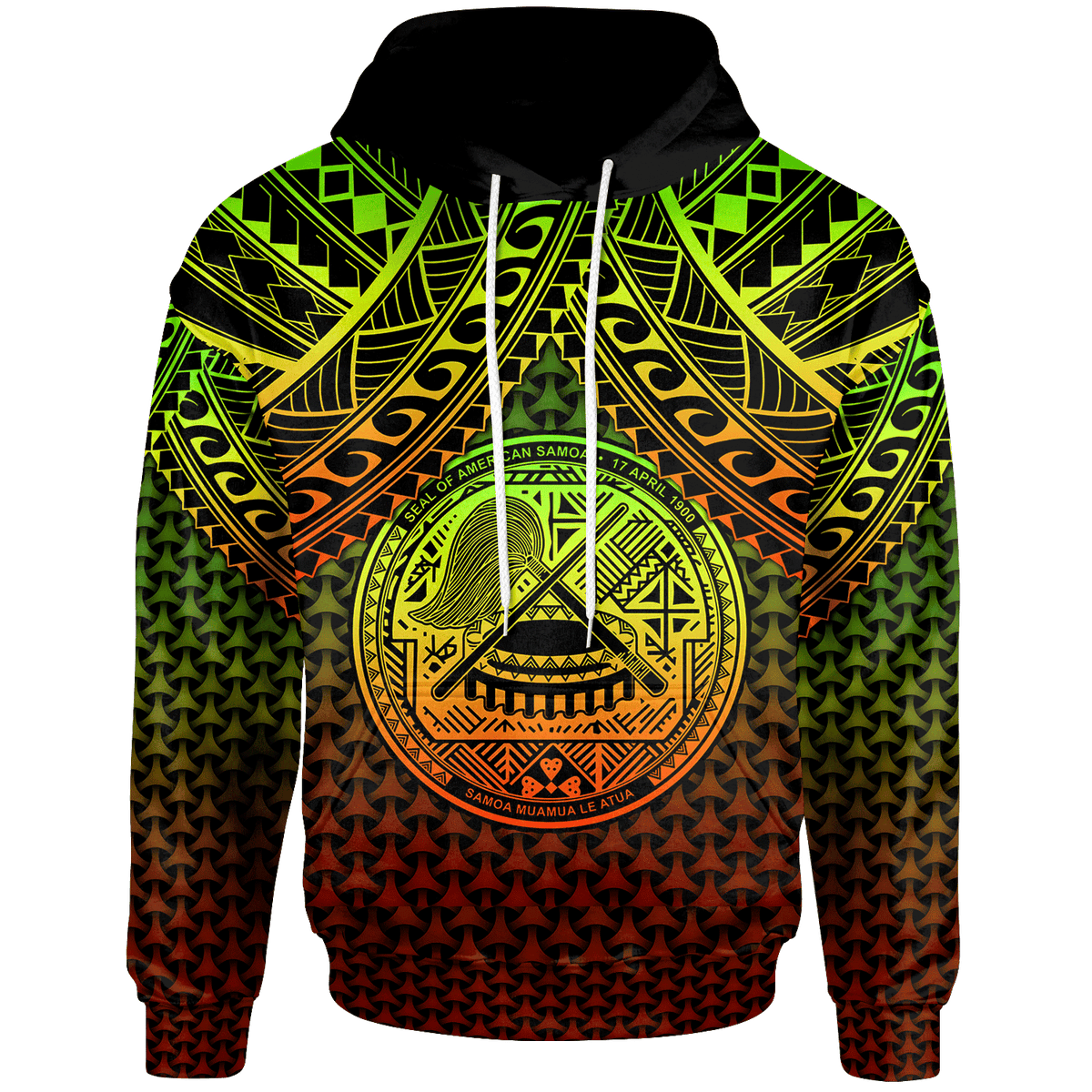 Polynesian American Samoa Hoodie Reggae Vintage Polynesian Patterns Unisex Reggae - Polynesian Pride