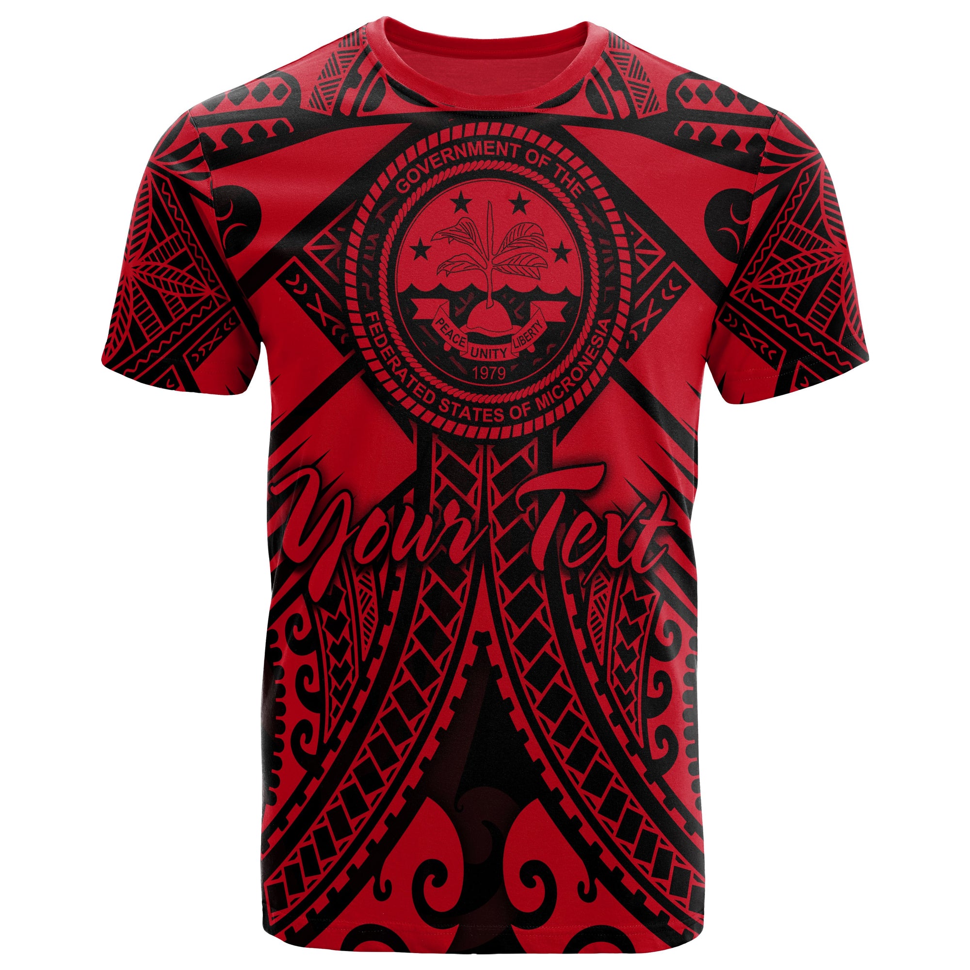 Fsm Custom T Shirt Red Seal with Polynesian Tattoo Unisex Red - Polynesian Pride