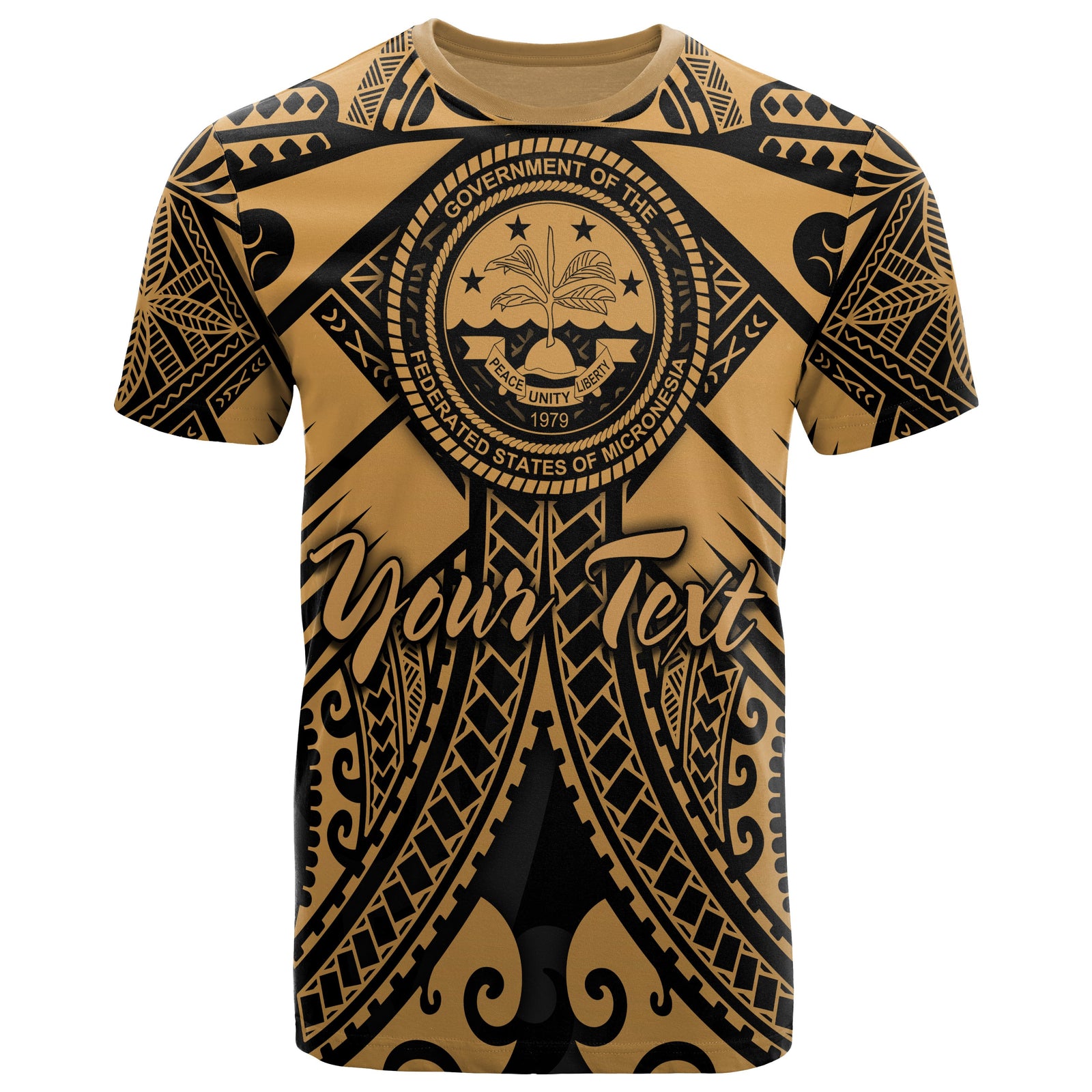 Fsm Custom T Shirt Gold Seal with Polynesian Tattoo Unisex Art - Polynesian Pride