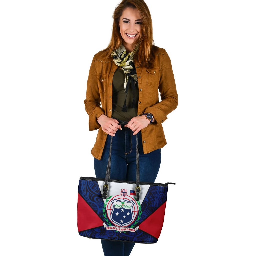 Samoa Polynesian Leather Tote Bag - Legend of Samoa - Polynesian Pride
