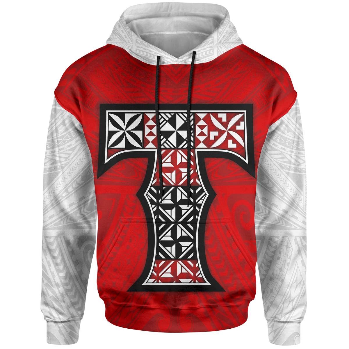 Tonga Hoodie Polynesian Peak Unisex Red - Polynesian Pride