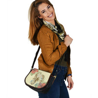 Polynesian Tribal Turtle Flowers Saddle Bag - Canary Saddle Bag One Size Canary - Polynesian Pride