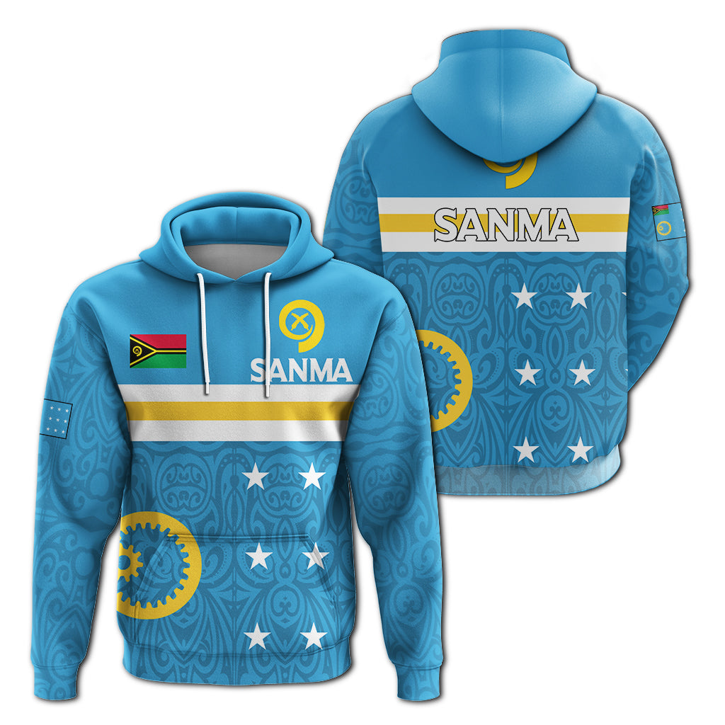 Vanuatu Sanma Province Hoodie Flag Style LT12 Unisex Blue - Polynesian Pride