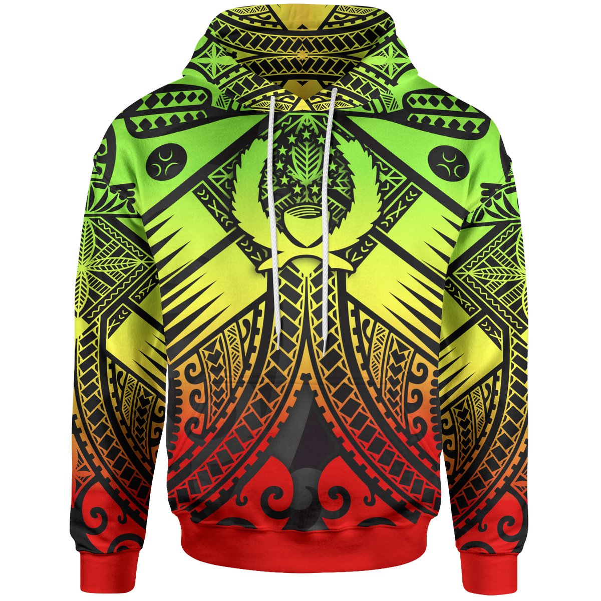 Pohnpei Hoodie Reggae Seal with Polynesian Tattoo Unisex Reggae - Polynesian Pride