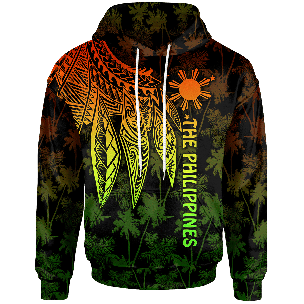 The Philippines Hoodie Polynesian Wings (Reggae) Unisex Reggae - Polynesian Pride