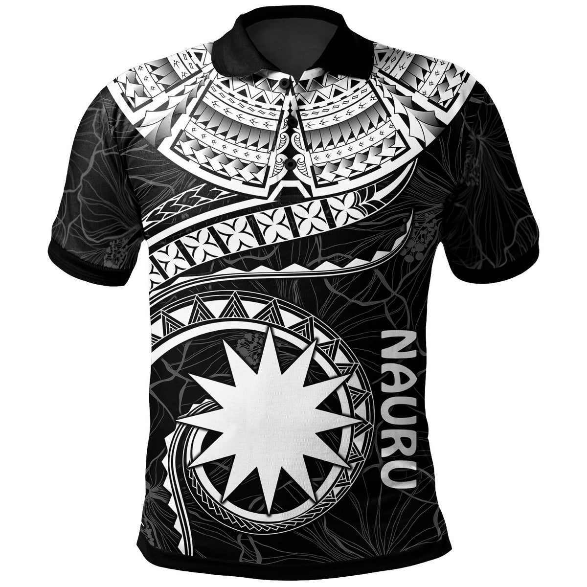 Nauru Polynesian Polo Shirt Nauru Waves (White) Unisex White - Polynesian Pride